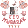 Pack ballon + banderole gonflable eid mubarak - image principale - ROSE GOLD par mubarak decoration