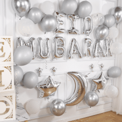 pack ballon et banderole gonflable - image lifestyle - argent, SILVER, argenté par mubarak