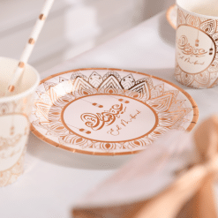Assiette EID MUBARAK - rose gold - COllection 2023 par mubarak